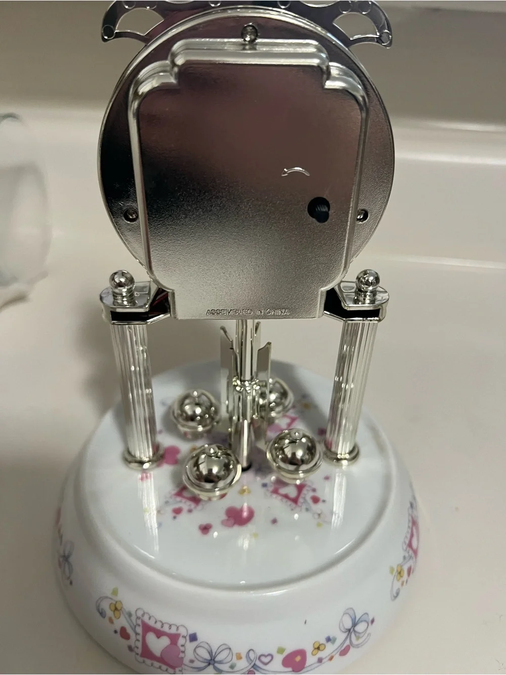 Precious Moments Collectible Glass Dome Anniversary Clock